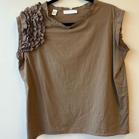 Sibel Saral XS sleeveless top brown cotton - Picture 1 of 12